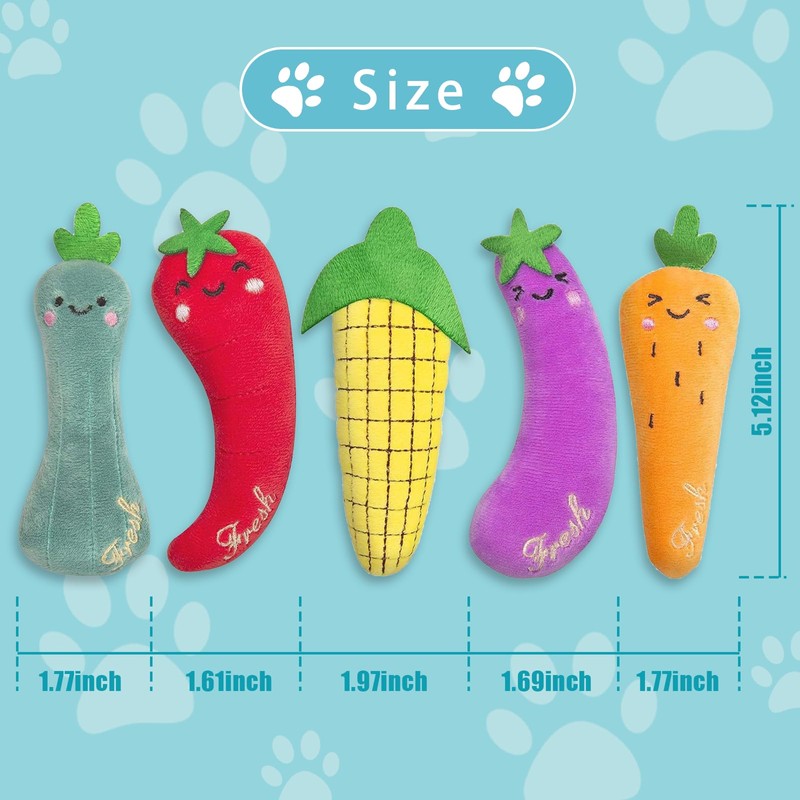 Bestac Catnip Vegetable-Shaped Cat Toy - Filled with Catnip for