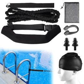 Swimming Belt for Pool, 3.6 m Swimming Trainer, Adjustable Swimming Belt, Suitable for Any Pool Without Countercurrent System, Increases Strength and Endurance for Children Adults