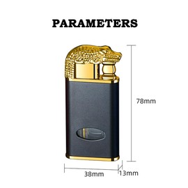 Magic Dual Flame Crocodile Lighter, 2 Jet Flame Torch Lighter, Creative Windproof Croc Torch Lighter, Cool Windprood Butane Lighter, Refillable Butane Lighter for Outdoor Indoor