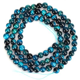 Piedras Preciosas de Ojo de Tigre, 92 Piezas Cuentas de Piedra de Ojo de Tigre Azul Pulsera Ojo de Tigre Cuentas Redondas Joyería Accesorio para Hacer Pulseras de Bricolaje Cuentas de Piedra (4 mm)