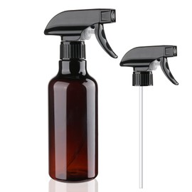 Hethyo Hethyo Spray Bottles Plastic Spray Bottle for Hair Mist/Stream Heavy Duty Empty Spray Bottles for Cleaning Solutions, Plants, Cooking (12oz-Brown+nozzle)