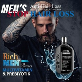 Zenix Professional Anti-Hair Loss Shampoo - 11 Pflanzliche Extrakte & Koffein - Gegen Haarausfall und Stimuliert das Haarwachstum - Nährt und spendet Feuchtigkeit - Für dickeres, stärkeres Haar