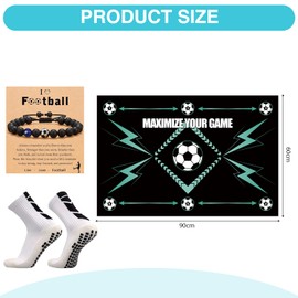 60×90cm Football Training Mat, Non-Slip Shock Pro Dribbler Football Mat for Kids