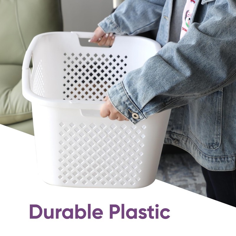 Superio Gradient Perforated Laundry Basket with Ergonomic Handles - Modern