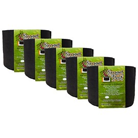 Smart Pot Soft-Sided Fabric Garden Plant Container Aeration Planter Pots, 1 Gallon, 5 Pack, Black