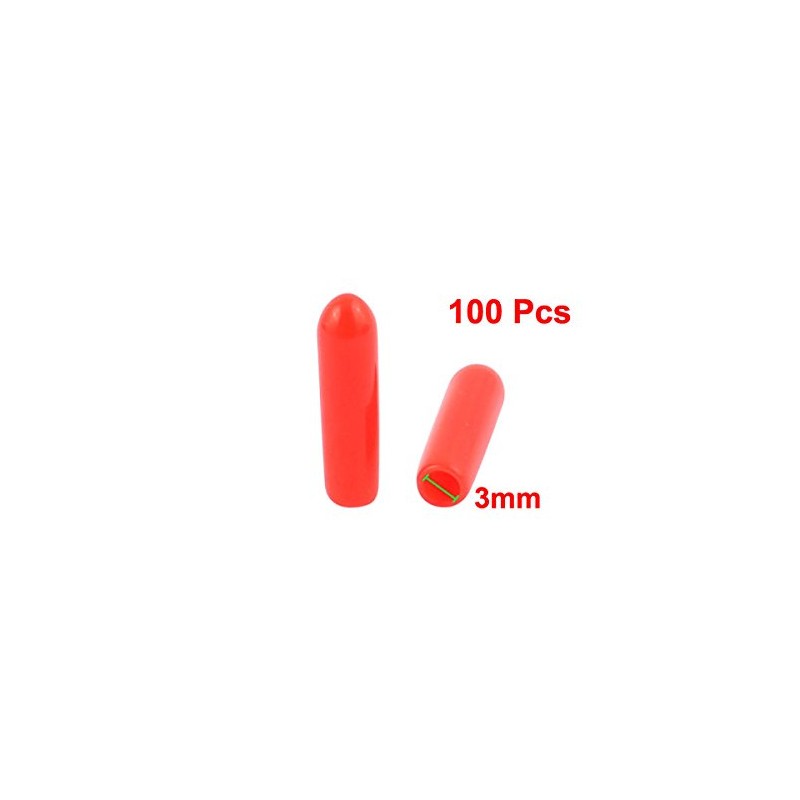 uxcell a16053100ux0047 100Pcs 3mm Inner Dia Vinyl End Cap Wire