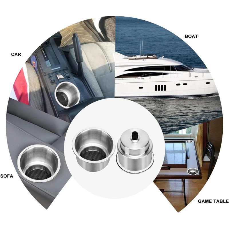 Amarine Made 8 Pack Of Stainless Steel Cup Drink Holder