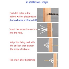Heavy Duty Plasterboard Cavity Wall Fixings – Wall Anchors & Fixing Plugs for Secure -Mounting Fixings for Shelves, TVs & More (Standered, 100, Pack)