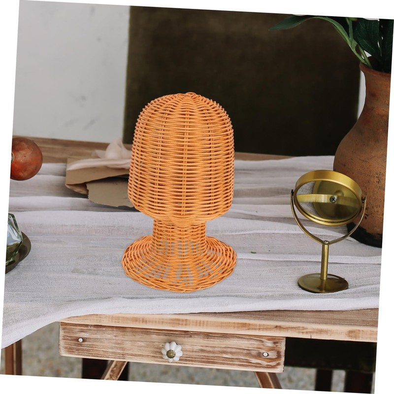 VICASKY Rattan Woven Hat Display Stand Elegant Decorative Holder for