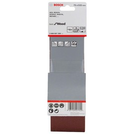 Bosch 3X PRO Paint on Wood and Hardwood X440 Sanding Belt for Sanders (for Paint on Wood, Hardwood, 75 x 533 mm, Grit 120, Professional Accessory Belt Sander)