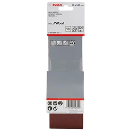 Bosch 3X PRO Paint on Wood and Hardwood X440 Sanding Belt for Sanders (for Paint on Wood, Hardwood, 75 x 533 mm, Grit 120, Professional Accessory Belt Sander)