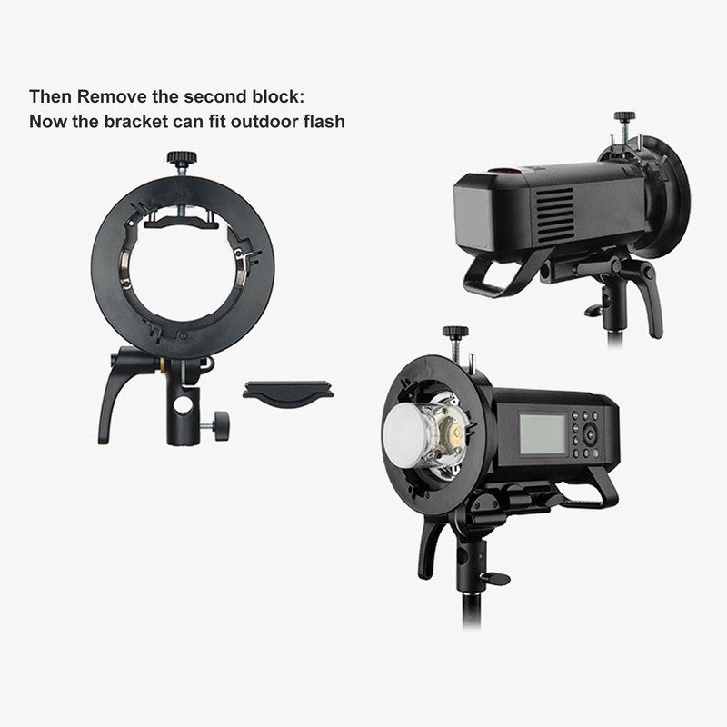 Flash Bracket for Bowens Mount Plastic Metal Round Head Flash