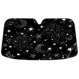 Soleil Cosmos Astrology Star Car Windshield Sunshade,Folding Sun Shade Auto Sun Visor Heat Protection Front Window, Car Sunscreen Blocks UV Rays and Keeps Vehicle Cool (55 x 30 Inch)