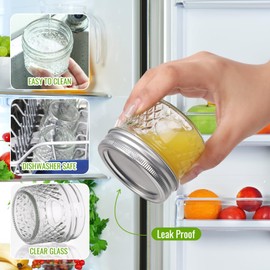 Mcupper 40 Pack Small Mason Jars, 4oz Mini Mason Jars, Canning Jars With Lids and Bands For Dessert, Honey, DIY Candle