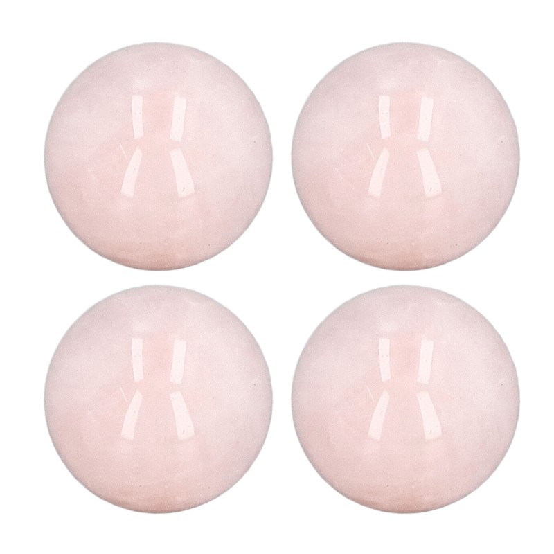 4Pcs Rose Quartz Crystal Balls 0.8in Diameter Clear Negative Energy