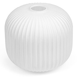 Qimh Ribbed Glass Lamp Shade, Art Blown Lampshades, 7.87" Length x7.87" Width 7.26" Height, Replacement Lamp Shades for Table, Floor Lamp, Chandelier Home Office Decor, 1 Pack, Cream