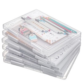 6 Pcs A4 Paper Organizer Box, Clear A4 File Portable Project Case, Plastic Scrapbook Paper Organizer Containers for Craft Paper Storage, Portable Board Storage for Art Supplies 8.6" x 12.4" Letter Pap