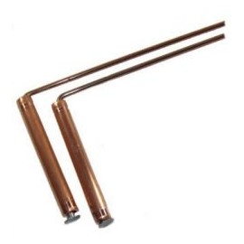 Mini (Small) Copper Dowsing Rods With Copper Handles - Pair