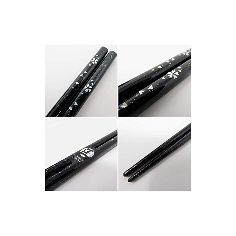 GES Wakasa Lacquer Chopsticks Night Cherry Blossoms Japanese Chopsticks Dishwasher