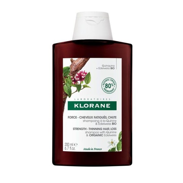 Klorane Shampoing à la Quinine et Edelweiss Bio, 200 ml