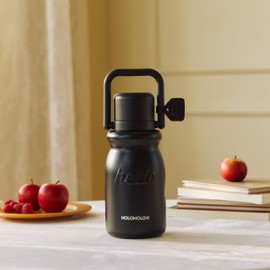 HOLOHOLO Water Bottle Insulated Stainless Steel with Straw Leak Proof Tumbler Large Travel Water Bottle for Sports, Hiking, 30oz, BPA-Free (black)