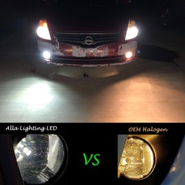 Alla Lighting Super Bright H10 9145 LED Fog Lights Bulbs 9140 9155, 6000K Xenon White Replacement, 2800Lms 5730 33-SMD 12V Lamps for Cars, Trucks, SUVs, Vans