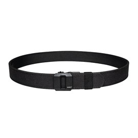 Tactical Gun Belt 1.5" EDC Stiff Heavy Duty Belts 38mm Nylon Utility Harness Ratchet Belt Reinforced for Concealed Carry(Black,Large)