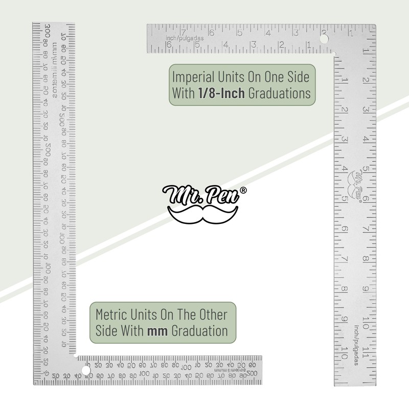 Mr. Pen- Framing Square, 8 inch x 12 inch, Silver,