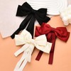 Satin Hair Bows for Women Girls Black White Silky Bows