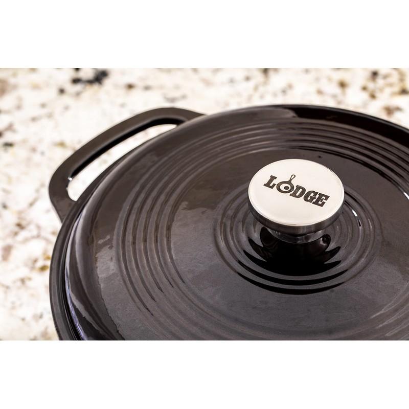 Lodge Manufacturing Company EC6D18 Enameled Dutch Oven, 6 qt, Midnight