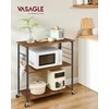 VASAGLE Kitchen Shelf on Wheels, Serving Cart with 3 Shelves,