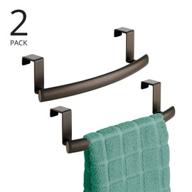 iDesign 10-inch Curved Over-the-Cabinet Towel Bar - Set of 2 - Bronze
