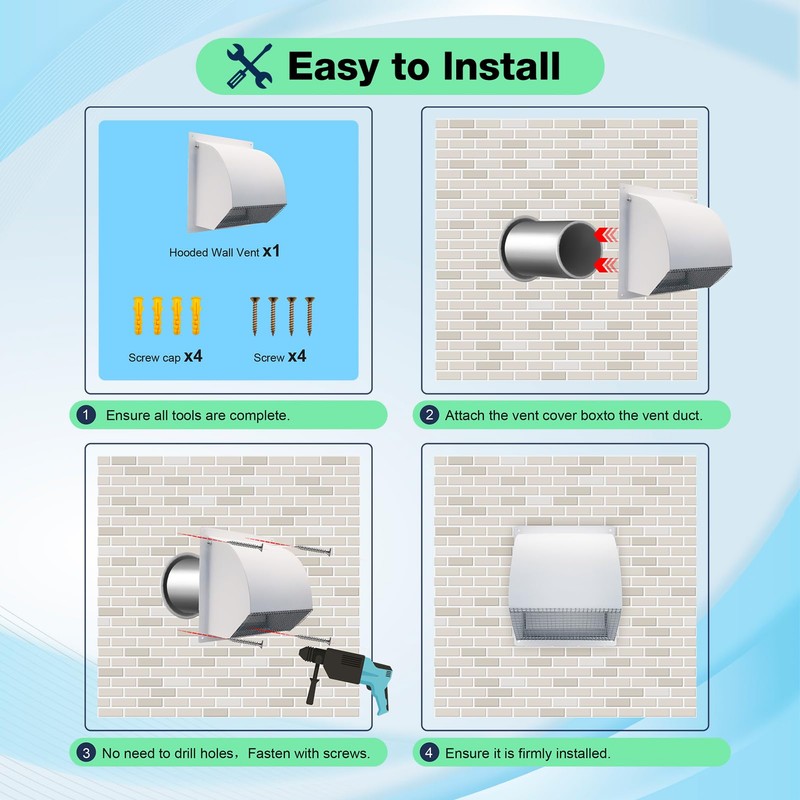 10 Inch Galvanized Steel Hooded Wall Vent,Arc-Shaped Outdoor Wall Vent