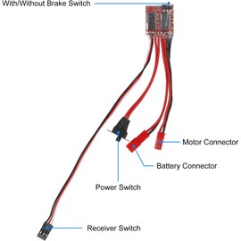 ALAMSCN 2pcs RC ESC 20A ESC Electronic Speed Controller with Brake for Controller Boat RC Car Tank Replacement Part