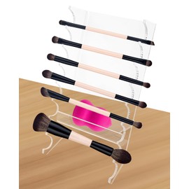 sousac 8 Tier Acrylic Makeup Brush Holder, Unique Clear Paint Brush Drying Rack Hair Brush Holder for Women, Acrylic Pen Holder Display Stand for Home School Office or Store Use
