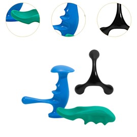 Harilla 3x Punktmassagegeräte Handgerät zur Muskelentspannung 3-beinige Massageknöpfe Daumenschutzwerkzeug für Taille, Hals, Beine, Rücken, Set A