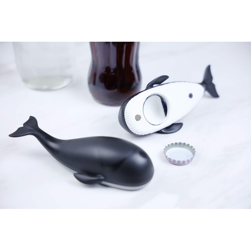 Qualy Bottle Opener, Plastic, Black, Approx. 13 x 4 x