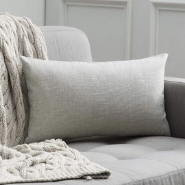 MIULEE Cross Shape Faux Linen Square Throw Pillow Case Cushion Cover Decorative Pillowcase Home for Sofa Chair Couch/Bedroom 40 x 60 cm Set of 2 Ash Grey