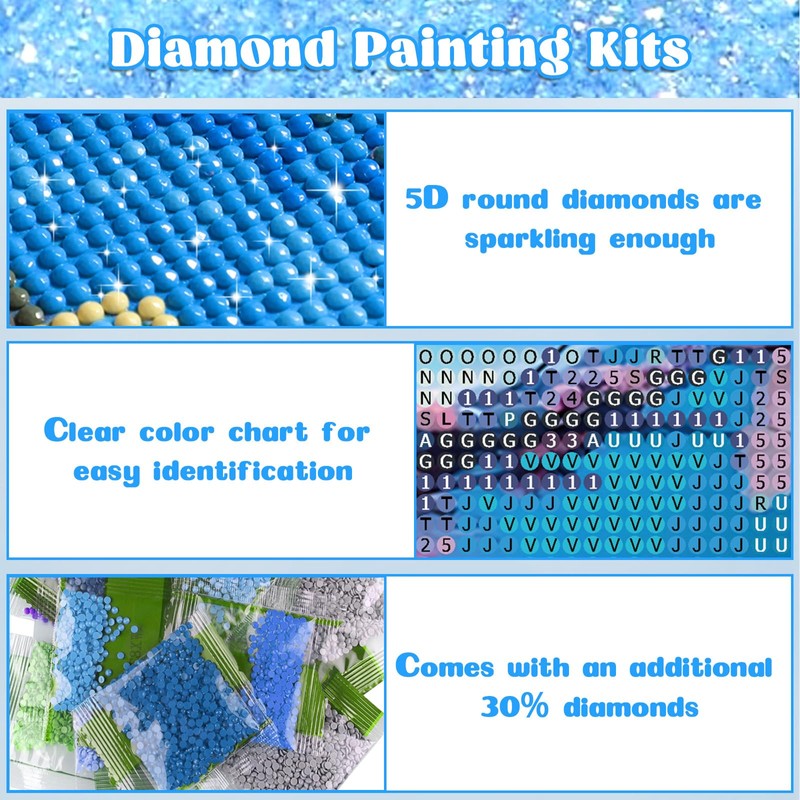 DOMROM Vögel Diamond Painting, Blumen Diamant Painting Bilder Erwachsene, Birds