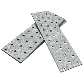 OMIDEAS 5 x Perforated Plates (200 x 60 x 2) Flat Connectors Wood Connectors Connecting Plate Connector, Silver Galvanised