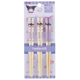 Skater ANT2T-A Bamboo Chopsticks 16.5cm Set of 3 Pairs Sanrio Chromi Mashugumi
