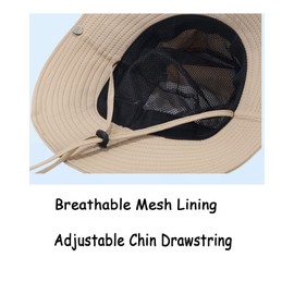 Xixiuly Wide Brim Boonie Hat, Bucket Hat for Men and Women Quick Dry Water-Resistant UPF 50+ Outdoor Fishing Hats Windproof Hiking Hat Cap Safari Sun Hats Coffee