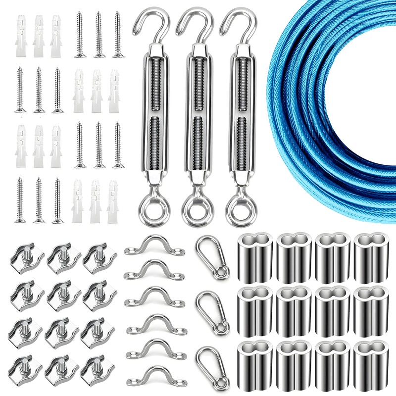 Globe String Light Suspension Kit, Outdoor Light Guide Wire, Vinyl