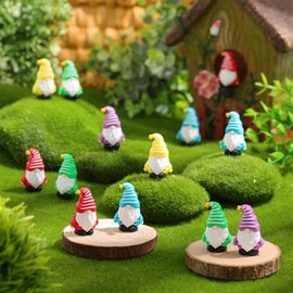 DoubleFill 100 Pcs Mini Gnomes Figures Miniature Fairy Gnomes Tiny Gnomes Figurines for Landscape Outdoor Patio Yard for Christmas Easter Garden Accessories Gifts Fairy Goodie Bag