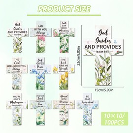Christian Bible Bookmarks Bulk: 100 PCS Cross Paper Book Marks for Reading Women, Religious Inspirational Book Marker Clips for Bible Study Prayer Church Gifts, School Office Supplies