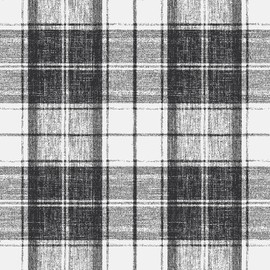Livelynine Black Plaid Wallpaper Peel and Stick Black White Tartan Plaid Contact Paper Self Adhesive Modern Farmhouse Wall Paper Prepasted Removable Traditional Gingham Check Dark Accent 17.5x78.8