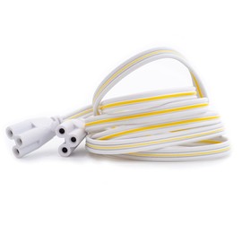 SOSEN 48 Pack T5 T8 LED Lamp Connecting Wire，Double End 3Pin Connector Cable 2FT Ceiling Lights Daylight LED Integrated Tube Cable，24 Inch Linkable Cords for LED Tube Lamp