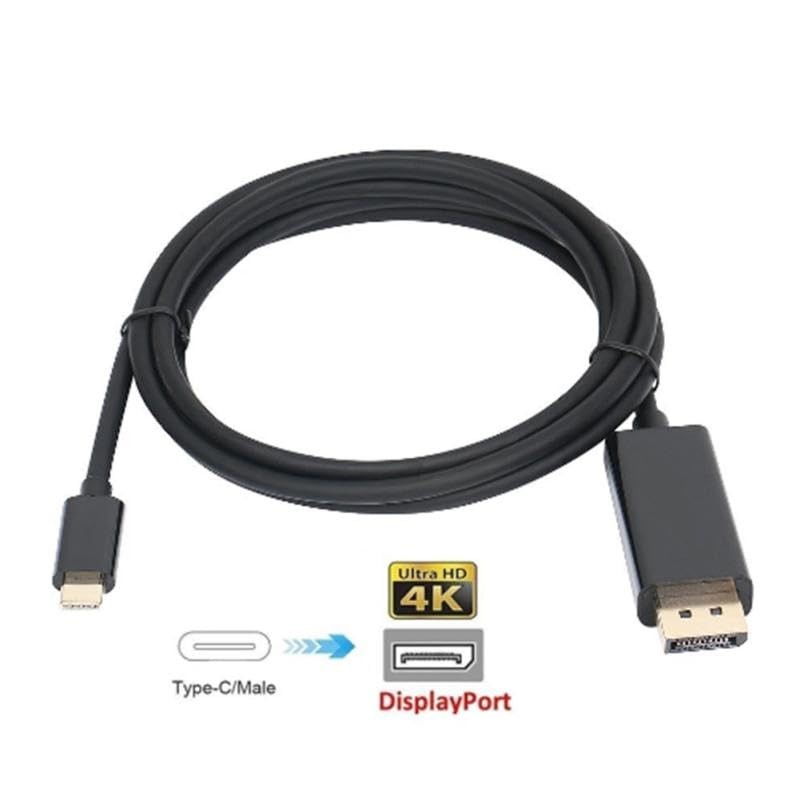 INF USB-C to DisplayPort (DP) Adapter 4K (1.8 m) Black