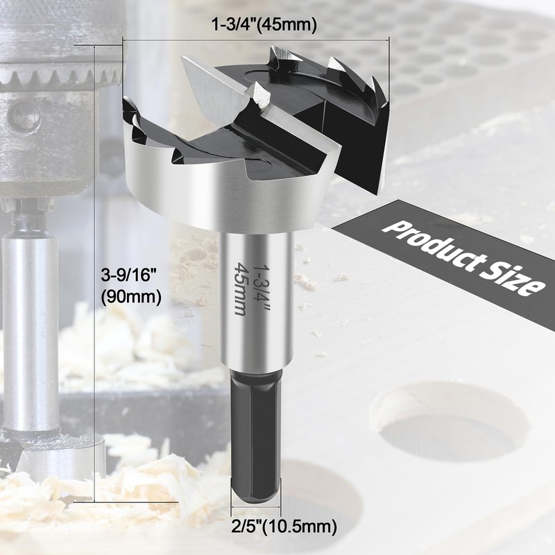 1-3/4 Inch Forstner Bit for Woodworking,1-3/4" Forstner Drill Bit for