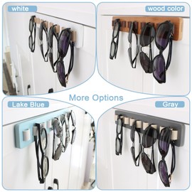 FINDAMAZE Sunglasses Organizer Wall Mounted Wood Sunglass Holder for Home Glasses Holder/Sunglasses Rack,Home Decor (Gray-1pcs-long)